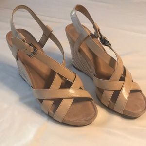 Light nude wedges! Barely worn